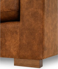 Кафяв ъглов диван от изкуствена кожа (ляв ъгъл) Hamburg – Scandic