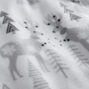 Бяло-сиво спално бельо за единично легло от микроплюш 135x200 cm Winter Wonderland - Catherine Lansfield