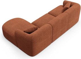 Теракотен ъглов диван от рипсено кадифе (десен ъгъл) Campi – Cosmopolitan Design