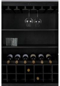 Черна дъбова стойка за вино за 20 бутилки, 89x181 cm Travis - Zuiver