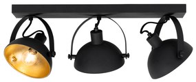 Индустриален плафон черен със злато 3-светлина регулируем - Magnax