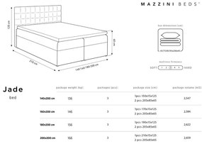 Светлосиво двойно легло , 160 x 200 cm Jade - Mazzini Beds