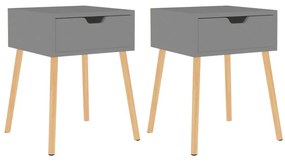 326800 vidaXL Нощни шкафчета, 2 бр, сиви, 40x40x56 см, инженерно дърво