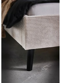 Бежово двойно легло 180x200 cm тапицирано без ламелно дъно Avola – Meise Möbel