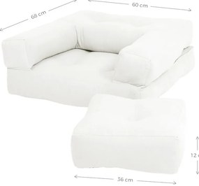 Детски сгъваем фотьойл с табуретка Dark Grey Mini Cube - Karup Design