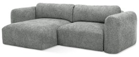 Сив шенилов разтегателен ъглов диван с място за съхранение (ляв ъгъл) Mele – Makamii