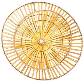 Ориенталски таванен аплик черен с естествен бамбук 62 см - Pua