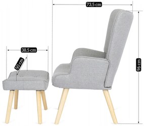 Релаксиращ фотьойл с подложка за крака LOZANO 2 - сив