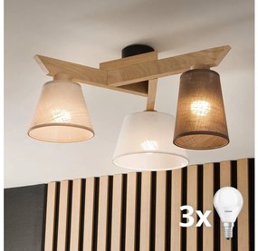 Brilagi - LED Полилей за повърхностен монтаж ANTHONY 3xE14/40W/230V дъб