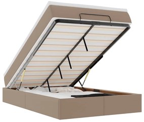 3311035 vidaXL Османска легло с матрак, капучино, 120x200 см, изкуствена кожа