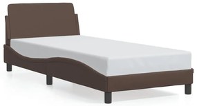 373100 vidaXL Рамка за легло с табла, кафява, 90x190 см, изкуствена кожа