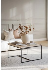 Масичка за кафе с дъбова дървена плоскост в естествен цвят ø 80 cm Deerfield – Rowico