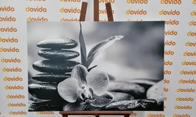 Картина на платно – Медитативна Зен композиция в черно-бяло