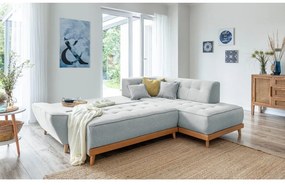 Светлосив ъглов разтегателен диван десен ъгъл Dazzling Daisy - Miuform