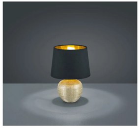 Черна настолна лампа от керамика и плат, височина 26 cm Luxor - Trio