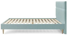 Тюркоазено тапицирано двойно легло с решетка 160x200 cm Elyna - Bobochic Paris