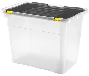 Кутия за съхранение 100 л, черна/прозрачна