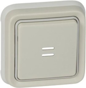 Legrand Бутон с индикация за вграждане IP55 моноблок с рамка цвят Бял Plexo  - 069861