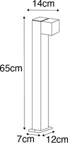 Интелигентна подова лампа за външен монтаж черна 65 см IP44 с WiFi GU10 - Baleno