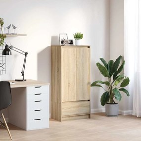861645 vidaXL Шкаф с чекмеджета, дъб сонома 55,5x34x119,5 см, инженерно дърво