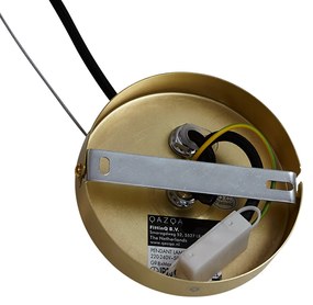 Арт Деко висяща лампа златна с дъгово стъкло 50 см 8 светлини - Uvas