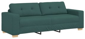 4105093 vidaXL Диван за 3-ма, тъмнозелен, 180 см, текстил
