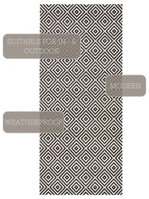 Черно-бял килим на открито , 80 x 200 cm Karo - NORTHRUGS