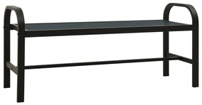 317137 vidaXL Градинска пейка, 124,5 см, стомана и WPC, черна
