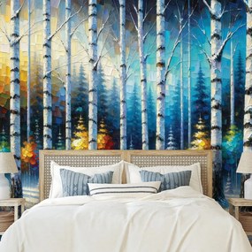 Тапет – Цветна зимна гора