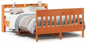 3307007 vidaXL Рамка за легло без матрак, восъчнокафяв, 140x200 см, бор масив