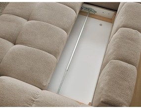 Кафяво-сив шенилов сгъваем/с място за съхранение ъглов диван (ляв ъгъл/L форма) Everest – Bobochic Paris