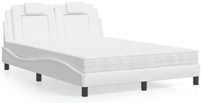3208797 vidaXL Легло Viana без матрак, бяло, 140x200 см, изкуствена кожа