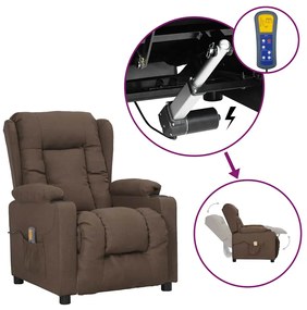 3093441 vidaXL Изправящ масажен стол, таупе, текстил