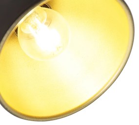 Индустриален стенен аплик черен със злато регулируем - Liko