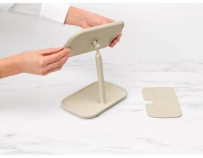 Огледало с поставка за принадлежности Brabantia ReNew 1006271, 28.3х20х12.6 см, Неплъзгаща се основа, 360° регулиране, Бежов