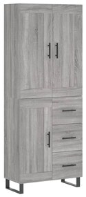 3200031 vidaXL Висок шкаф, сив сонома, 69,5x34x180 см, инженерно дърво