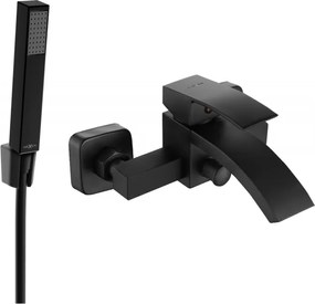 Mexen Libra R77 батерия за вана с душ комплект, черна - 74513R77-70