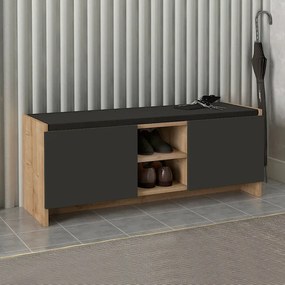 Меламинов шкаф за обувки Verly в цвят сапфирен дъб - антрацит 110x33.2x43см.