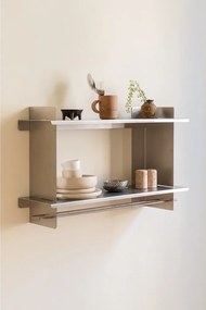 На няколко нива метален стенен рафт в сребрист цвят 70 cm Tivo – noo.ma