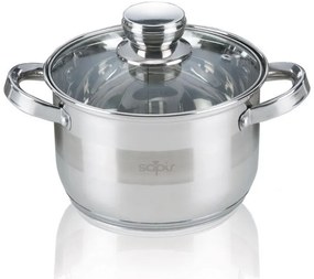 Тенджера с капак SAPIR SP 1210 LI18, 2.9 литра, 18х11.5 см, Многослойно дъно, Индукция, Инокс