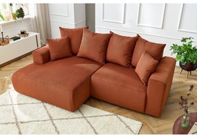 Оранжев кадифен ъглов диван Enjoy – Bobochic Paris