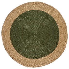 Зелен-естествен цвят кръгъл килим ø 120 cm Mahon - Universal
