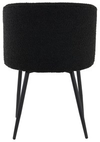 Черен тапициран трапезен стол Elyna – Light &amp; Living