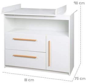 Бял нисък детски скрин 107x98 cm Lilo – Roba