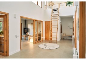 Кремав ръчно изработен памучен кръгъл килим подходящ за пране ø 160 cm Trace Beige – Lorena Canals