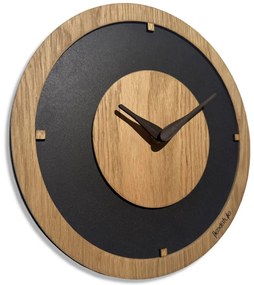 Дъб Flow Дървен стенен часовник - 30 cm