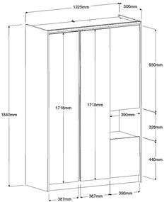Гардероб Peonia 3 врати