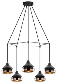 Полилей на кабел YILDO 5xE27/40W/230V черен/меден