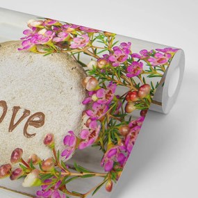 Фототапет – С надпис върху камък Love