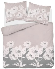 Фланелено спално бельо – розово с флорален десен 3 časti: 1ks 220x200 + 2ks 70x80